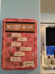 Finished Board Hanging in my kitchen!
