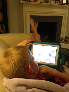 The Boy loves his iPad